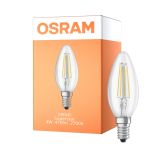 Osram Classic LED E14 Candle Filament Clear 4W 470lm - Relax and Active - 827 Extra Warm White | Replaces 40W