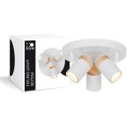 D'Lite Ceiling Light Beitem Frosted White FSC Wood | Suitable For 3x GU10