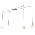 Emibig Pendant Fuji Steel Gold | Suitable for 1x E14 - Max 10W, 1x GU10 - Max 10W, 2x GX53 - Max 10W