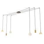 Emibig Pendant Fuji Steel Gold | Suitable for 2x E14 - Max 10W, 2x GU10 - Max 10W, 2x GX53 - Max 10W