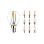 Multipack 10x Noxion Lucent Lustre LED E14 Ball Filament Clear 2.5W 250lm – Dimmable - Replaces 25W