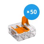 Multipack 50x Wago 221-413 Lever Wire Connector| 3 Wire Connection
