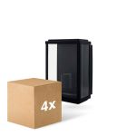 Multipack 4x D'Lite Wall Light Arlo Black | IP44 - Suitable for 1x E27