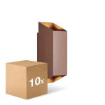Multipack 10x Nordlux Nico Wall Light Aluminium Rusty Up & Down | IP54 - Suitable for 2x GU10