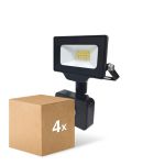 Multipack 4x Noxion LED Floodlight Beamy G3 10W 1100lm 100D - 840 Cool White | IP44 - Motion and Light Sensor - Symmetrical