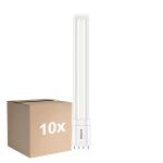 Multipack 10x Philips CorePro PL-L LED Bulb EM/Mains 12W - 840 Cool White | 4-Pin - Replaces 24W