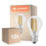 Multipack 10x Ledvance Classic LED E27 Pear Filament Clear 5.9W 806lm - 827 Extra Warm White | Replaces 60W