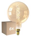 Multipack 6x Calex XXL Mega Gold Globe LED E27 G200 Filament 3W 250lm- 822 Extra Warm White | Dimmable