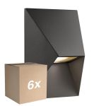 Multipack 6x Nordlux Pontio Wall Light Aluminium Black | IP54 - Suitable For 1x GU10