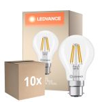 Multipack 10x Ledvance Classic LED B22 Pear Filament Clear 3.4W 470lm - 827 Extra Warm White | Replaces 40W
