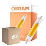 Multipack 6x Osram LED Slim Line R7S LED R7S 78mm Clear 4.5W 470lm - 840 Cool White | Replaces 40W