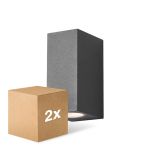 Multipack 2x D'Lite Wall Light Vrebos Black Up & Down | IP54 - Suitable For 2x GU10