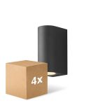 Multipack 4x D'Lite Wall Light Vossem Black Up & Down| IP54 - Suitable For 2x GU10