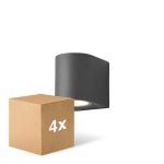Multipack 4x D'Lite Wall Light Vossem Black | IP54 - Suitable For 1x GU10