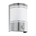 Eglo Wall Light Cerno Stainless Steel | IP44 - Suitable for 1x E27 - Motion Sensor