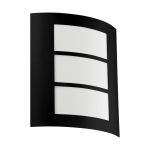 Eglo Wall Light City Steel Black | IP44 - Suitable for 1x E27