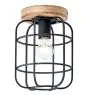Brilliant Gwen Ceiling Light Metal Wood Black | 200mm - Suitable for 1x E27