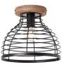 Brilliant Avia Ceiling Light Metal Wood Black | 300mm - Suitable for 1x E27