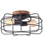 Brilliant Gwen Ceiling Light Metal Wood Black | 400mm - Suitable for 2x E27