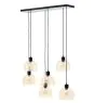 Brilliant Casto Pendant Glass Pendant Metal Black Beige | Suitable for 6x E27