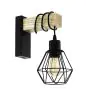 Eglo Wall Light Townshend 5 Steel Wood Black | IP20 - Suitable for 1x E27 