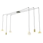 Emibig Pendant Fuji Steel Gold | Suitable for 2x E14 - Max 10W, 2x GU10 - Max 10W, 2x GX53 - Max 10W