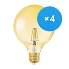 Multipack 4x Ledvance Vintage 1906 LED E27 Gold 4W 410lm - 824 Extra Warm White | Replaces 40W