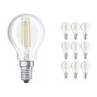 Multipack 10x Ledvance Classic LED E14 Pear Filament Clear 4.2W 470lm - 927 Extra Warm White | Best Colour Rendering - Dimmable - Replaces 40W