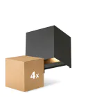 Multipack 4x D'Lite Wall Light Elingen Black Up & Down 4.9W 480lm - 830 Warm White | IP65