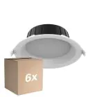 Multipack 6x Noxion LED Downlight Hera Medium Recessed White 9W 900lm 80D - 827-830-840 CCT | 146mm - Cutout 120mm