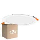 Multipack 12x Osram LED Downlight Recess Slim White 22W 2000lm 110D - 830 Warm White | Cutout 200mm - IP20