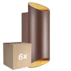 Multipack 6x Nordlux Nico Wall Light Aluminium Rusty Up & Down | IP54 - Suitable for 2x GU10