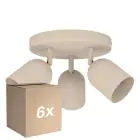 Multipack 6x Eglo Ceiling Spot Tilston Steel Sandy | Suitable for 3x E14
