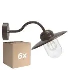 Multipack 6x Nordlux Luxembourg Wall Light Metal and Glass Rusty | IP54 - Suitable for E27