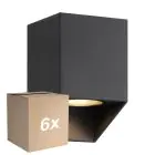 Multipack 6x Nordlux Nico Wall Light Square Aluminium Black | Suitable for 1x GU10