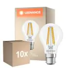 Multipack 10x Ledvance Classic LED B22 Pear Filament Clear 5.9W 806lm - 827 Extra Warm White | Replaces 60W