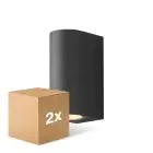 Multipack 2x D'Lite Wall Light Vossem Black Up & Down| IP54 - Suitable For 2x GU10