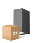 Multipack 2x D'Lite Wall Light Vrebos Black Up & Down | IP54 - Suitable For 2x GU10