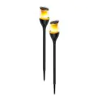 Duopack 2x Interlight Spike Light Solar Garden Torch Black 1W 40lm - 816 Extra Warm White | incl. Battery